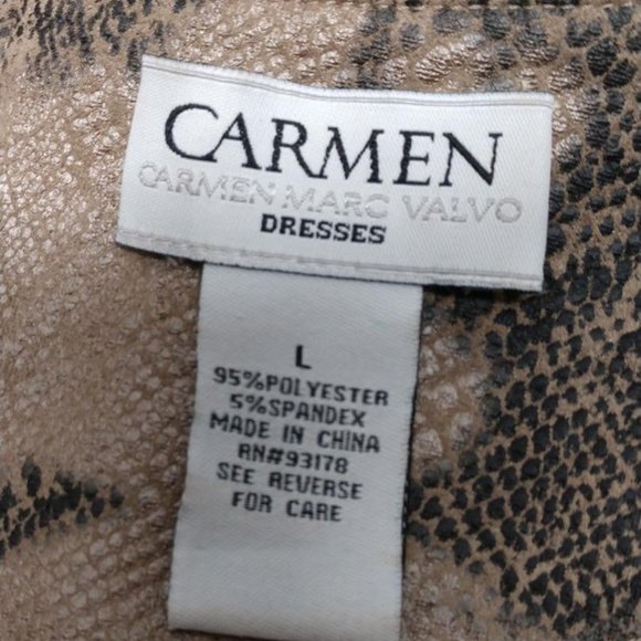 Carmen Marc Valvo Womens  Snake Print Dress Size L - Picture 6 of 9